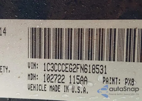2015 Chrysler 200 C z USA, uszkodzony, nr VIN 1C3CCCEG2FN618531